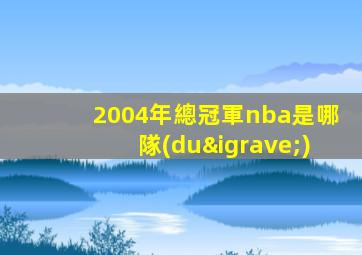2004年總冠軍nba是哪隊(duì)
