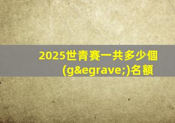 2025世青賽一共多少個(gè)名額