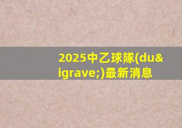 2025中乙球隊(duì)最新消息