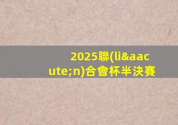 2025聯(lián)合會杯半決賽