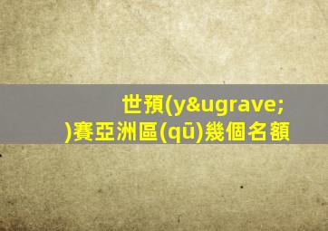 世預(yù)賽亞洲區(qū)幾個名額