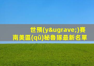 世預(yù)賽南美區(qū)秘魯隊最新名單