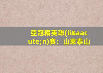 亞冠精英聯(lián)賽：山東泰山