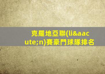 克羅地亞聯(lián)賽豪門球隊排名