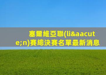 塞爾維亞聯(lián)賽總決賽名單最新消息