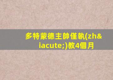 多特蒙德主帥僅執(zhí)教4個月