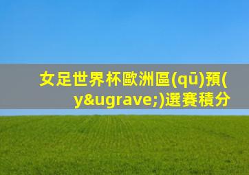 女足世界杯歐洲區(qū)預(yù)選賽積分