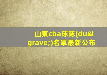 山東cba球隊(duì)名單最新公布
