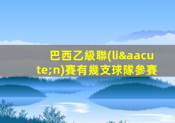 巴西乙級聯(lián)賽有幾支球隊參賽