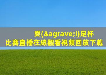 愛(ài)足杯比賽直播在線觀看視頻回放下載