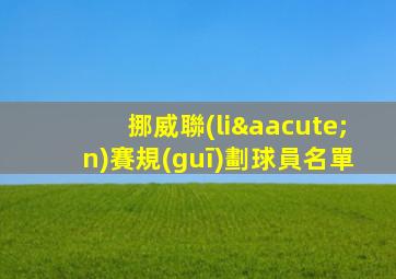 挪威聯(lián)賽規(guī)劃球員名單