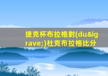 捷克杯布拉格對(duì)杜克布拉格比分