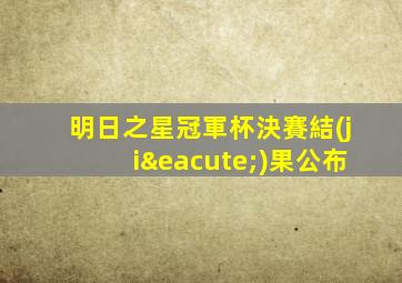 明日之星冠軍杯決賽結(jié)果公布