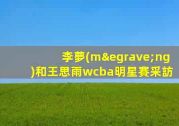 李夢(mèng)和王思雨wcba明星賽采訪