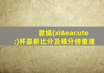 歐協(xié)杯最新比分及積分榜雷速