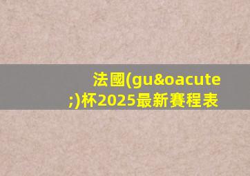 法國(guó)杯2025最新賽程表