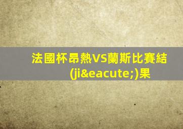 法國杯昂熱VS蘭斯比賽結(jié)果