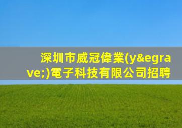深圳市威冠偉業(yè)電子科技有限公司招聘