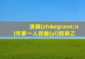 清鎮(zhèn)市第一人民醫(yī)院蘇乙