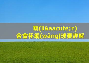 聯(lián)合會杯網(wǎng)球賽詳解