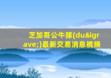 芝加哥公牛隊(duì)最新交易消息視頻