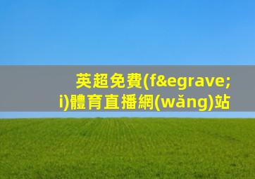 英超免費(fèi)體育直播網(wǎng)站