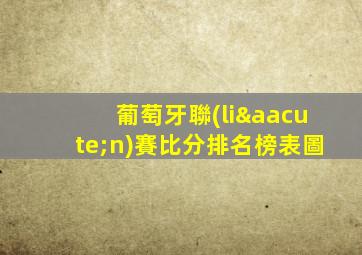 葡萄牙聯(lián)賽比分排名榜表圖