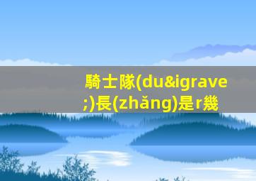騎士隊(duì)長(zhǎng)是r幾
